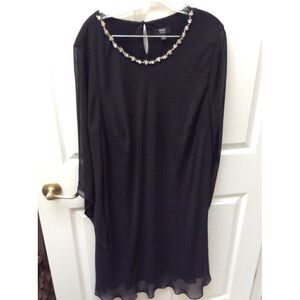 y MSK fancy solid black  lined plus size dress 3X